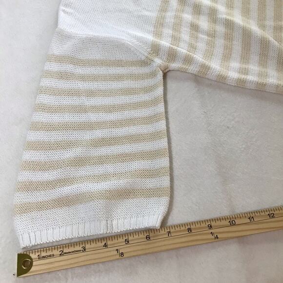 Suzy D London knit striped sweater dramatic sleeves beach coastal lightweight - Picture 5 of 10